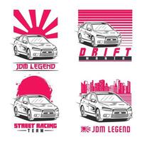 japanese classic jdm car logo vector