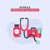 set of medicine elements vector illustration. elements for web, flyer, banner,website.corona virus,covid 19. bundle of medical elements. flat design style