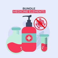 set of medicine elements vector illustration. elements for web, flyer, banner,website.corona virus,covid 19. bundle of medical elements. flat design style