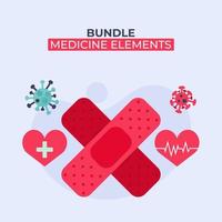 set of medicine elements vector illustration. elements for web, flyer, banner,website.corona virus,covid 19. bundle of medical elements. flat design style