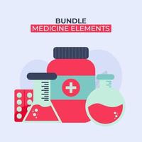 set of medicine elements vector illustration. elements for web, flyer, banner,website.corona virus,covid 19. bundle of medical elements. flat design style