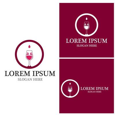 Wine icon and symbol vector template