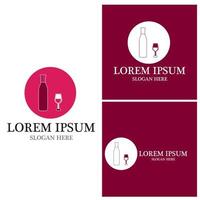 Wine icon and symbol vector template