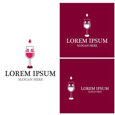 Wine icon and symbol vector template