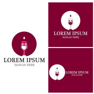 Wine icon and symbol vector template