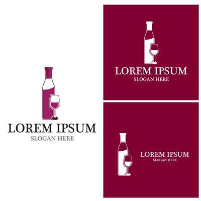 Wine icon and symbol vector template