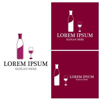 Wine icon and symbol vector template