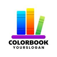 color book gradient logo design vector
