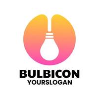 bulb icon gradient logo design vector