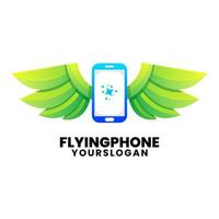 flying phone  colorful logo design vector