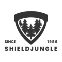 shield jungle logo design template vector