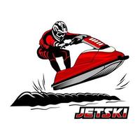 jetski illustrastion icon logo design vector