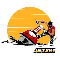 jetski illustrastion icon logo design vector