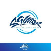 símbolo de vector de marca de palabra de salmón para logotipo, impresión o cualquier otro propósito