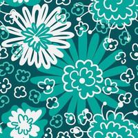 Pattern with a scattering of small and large flowers vector