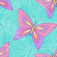 Pretty seamless pattern. Beautiful butterflies vector background.