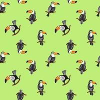 Seamless pattern with toucans. Jungle background. vector