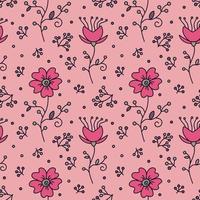 Vintage seamless pattern with flowers and twigs vector