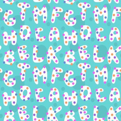 Children's seamless pattern with alphabet