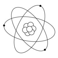 Hand-drawn image of an atom. Electrons orbiting around the nucleus. Simple. Vector illustration