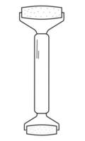 Hand drawn image of a roller massager for the face. A tool for facial skin care. Doodle sketch. Vector illustration