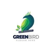 plantilla de logotipo de pájaro verde vector