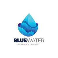 plantilla de logotipo de agua azul vector