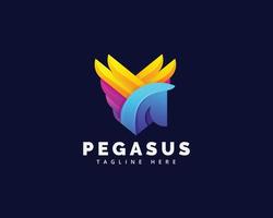 plantilla de logotipo de pegaso vector