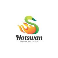 Hot Swan Logo Template vector