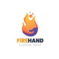 plantilla de logotipo de mano de fuego vector