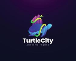 plantilla de logotipo de ciudad futura de tortuga