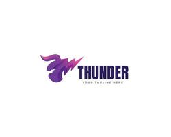 Demon Thunder Logo Template vector