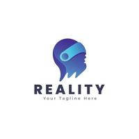 plantilla de logotipo de realidad virtual vector