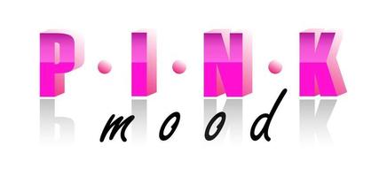 Pink mood fashion glamour lettering card template. Vector poster.