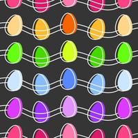 Rainbow coloured easter eggs seamless pattern template. Simple outline hand drawn vector wallpaper, fabric print or greeting card background.