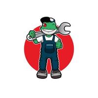 frog mechanic vector illustration design