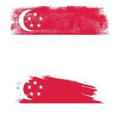 bandera de singapur en estilo grunge vector