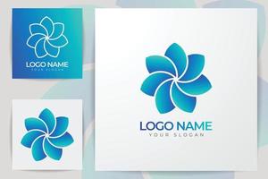 logotipo de hoja moderno mínimo con color degradado y vector premium