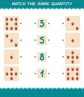 Match the same quantity of raspberry. Counting game. Educational game for pre shool years kids and toddlers vector