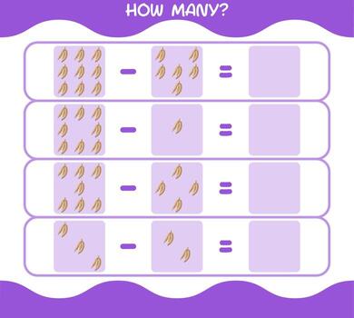 How many cartoon cassava. Counting game. Educational game for pre shool years kids and toddlers vector