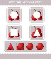 Find the missing parts of cartoon cranberry. Searching game. Educational game for pre shool years kids and toddlers vector