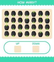 How many cartoon blackberry. Counting game. Educational game for pre shool years kids and toddlers vector