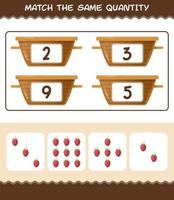 Match the same quantity of raspberry. Counting game. Educational game for pre shool years kids and toddlers vector