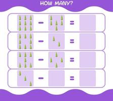 How many cartoon bamboo shoot. Counting game. Educational game for pre shool years kids and toddlers vector