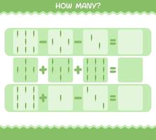 cuántos okra de dibujos animados. juego de conteo juego educativo para niños de edad preescolar y niños pequeños vector