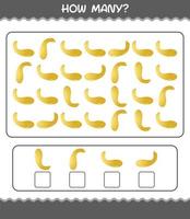 How many cartoon crookneck squash. Counting game. Educational game for pre shool years kids and toddlers vector