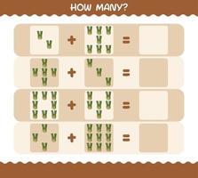 How many cartoon fennel. Counting game. Educational game for pre shool years kids and toddlers vector