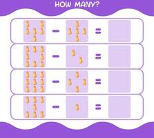 How many cartoon butternut squash. Counting game. Educational game for pre shool years kids and toddlers vector
