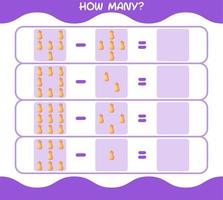 How many cartoon butternut squash. Counting game. Educational game for pre shool years kids and toddlers vector