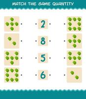 Match the same quantity of lime. Counting game. Educational game for pre shool years kids and toddlers vector